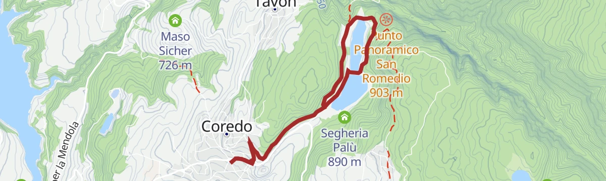 Route map: The Lez "Viale dei Sogni" in Coredo